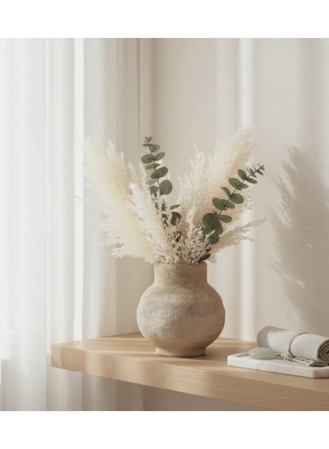 AKDC Luhpar Premium Designer Ceramic Flower Vase – Elegant Beige Sculptural Shape Modern Home Décor, 11 cm - Image 2